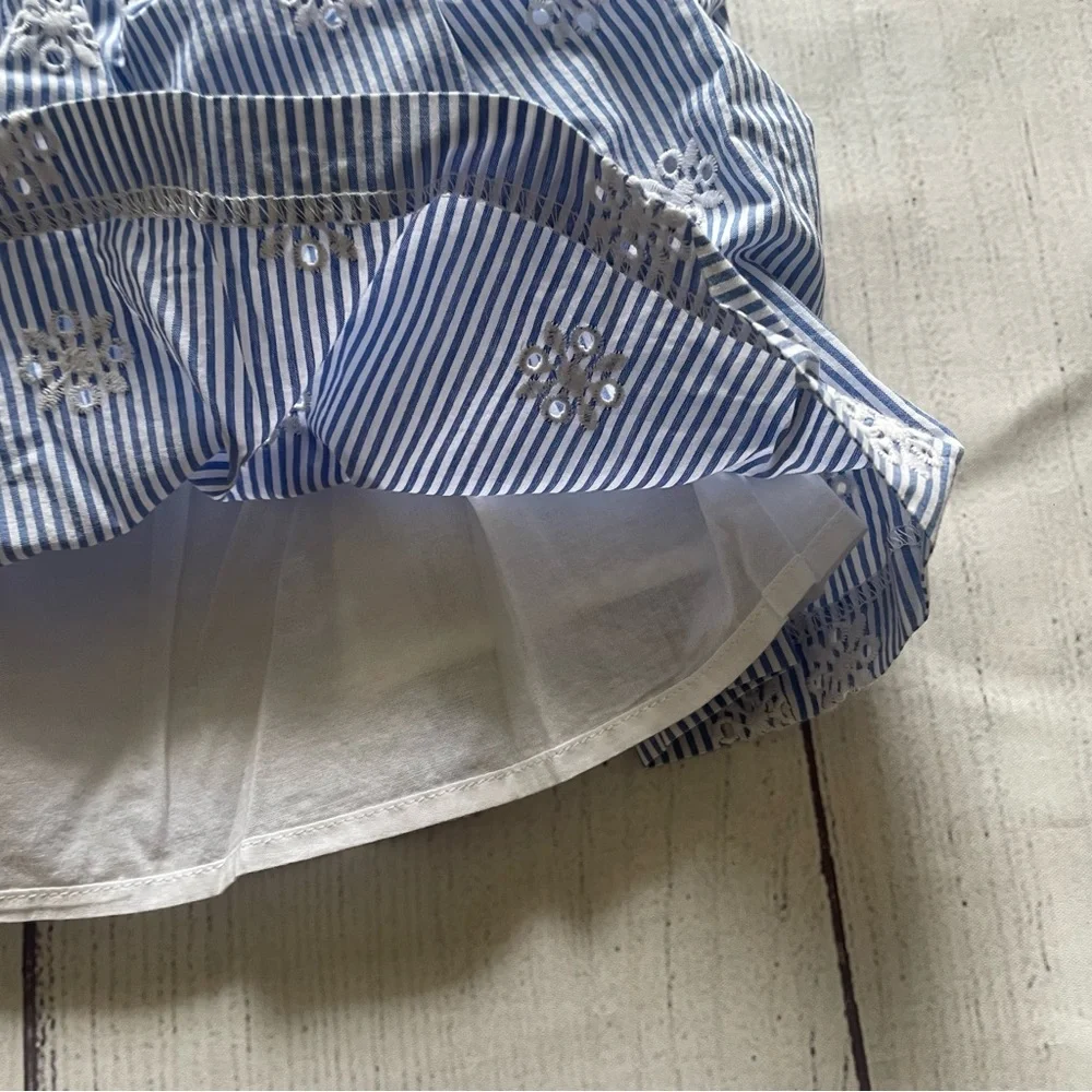 Gymboree Island Hopper Blue Striped Dress Size 6-12 months